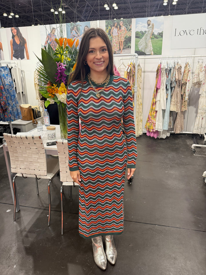 Sarafina Knit Dress | Green Multi