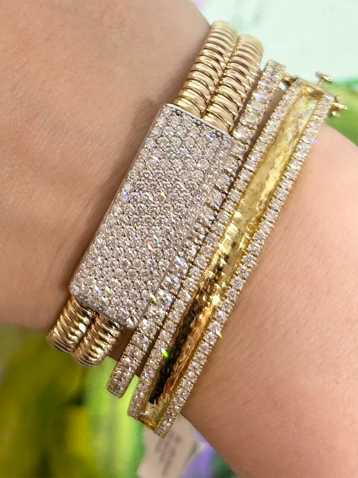 Diamond 14kt Cuff with 7 Rows of 2.75ct Diamonds