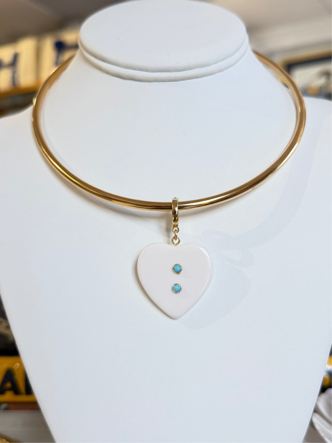 KB White Heart Charm with Attachable Clasp - Charlotte's Inc