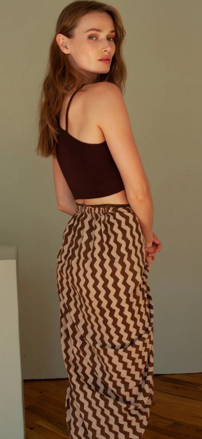 Kenia Pareo Skirt | Brown