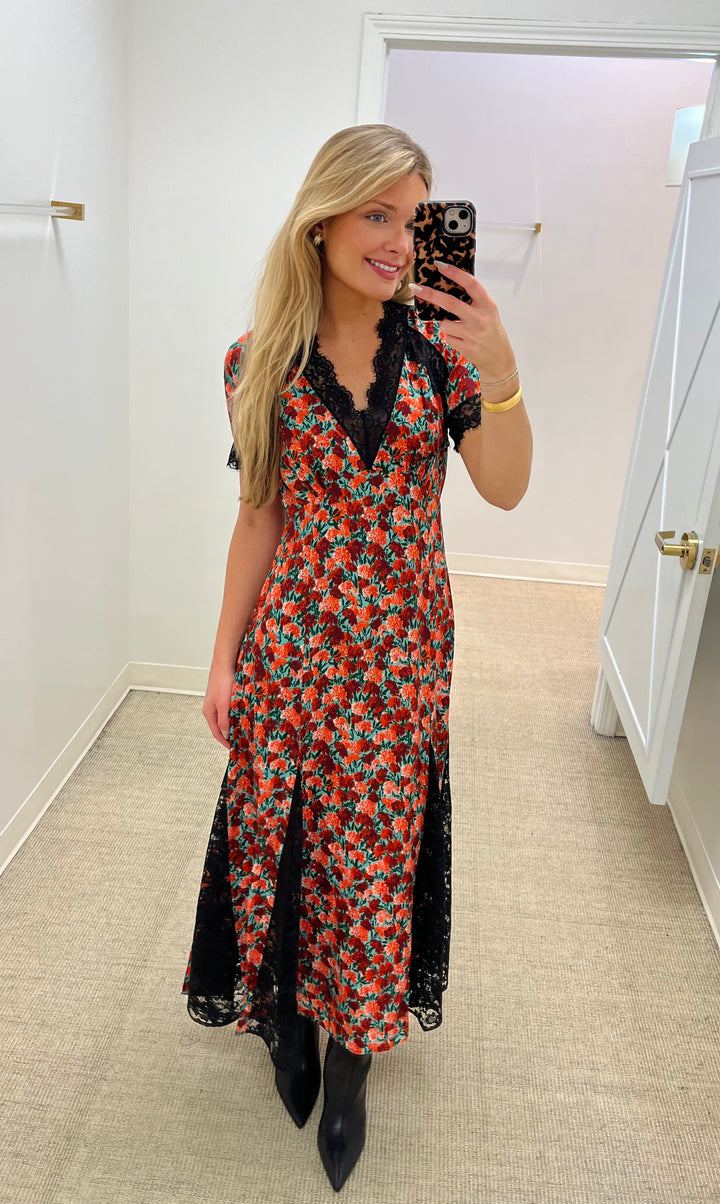 Vela Dress | Crimson Blossom