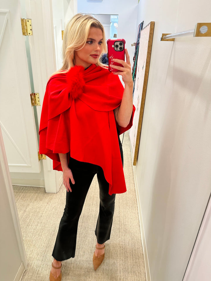 Spring Wrap Sweater With Fox Trim + Colors