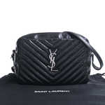 Saint Laurent Leather Lou Camera Bag With Fringe Shoulder Bag Black Leather