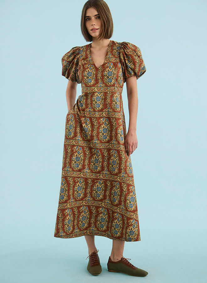 Harrison Dress | Amber Green Brown
