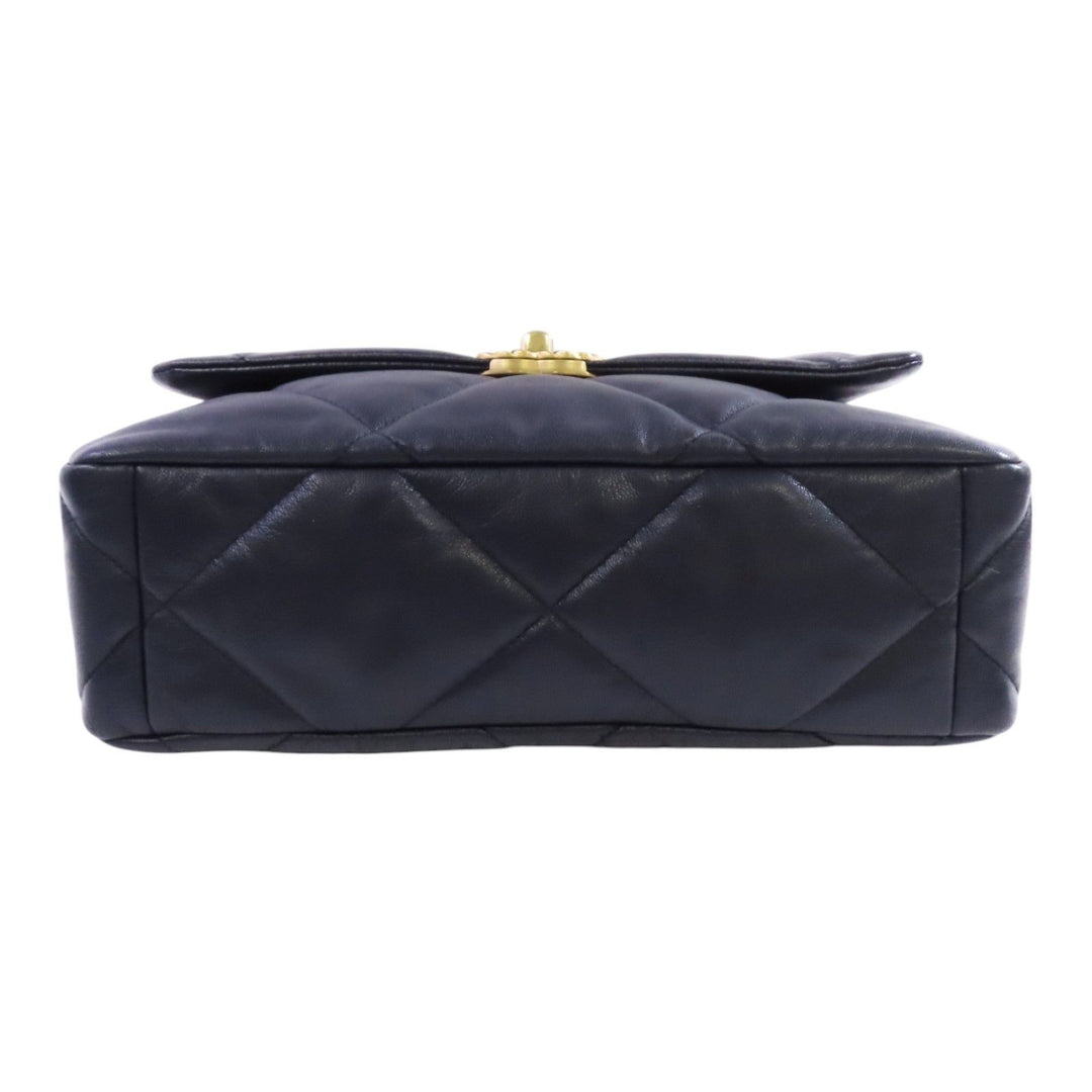 Chanel Black Sheepskin Leather 19 2-way Shoulder Bag