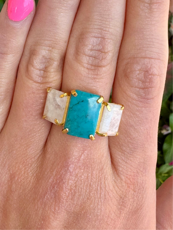 Annette Rings | Turquoise and MOP Sides