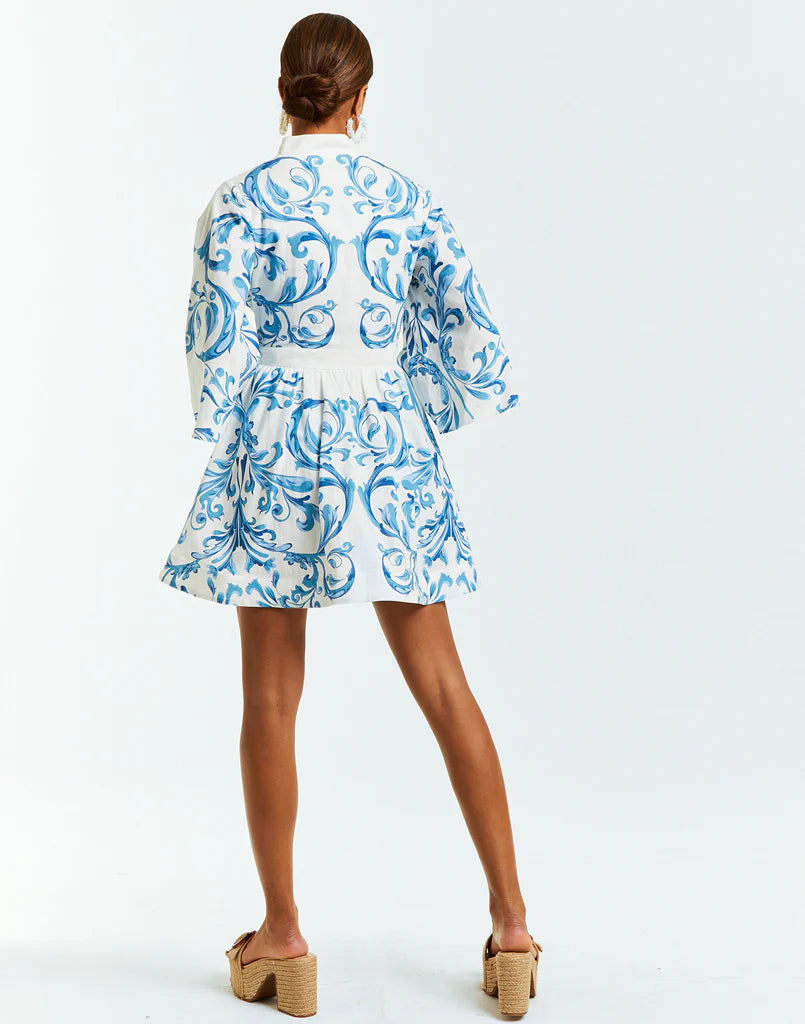 Mestiza Carmen Mini Dress | Blue Ivory
