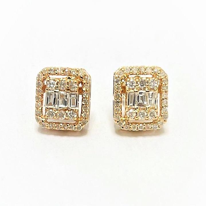14kt .4ct Diamond Cluster Earring