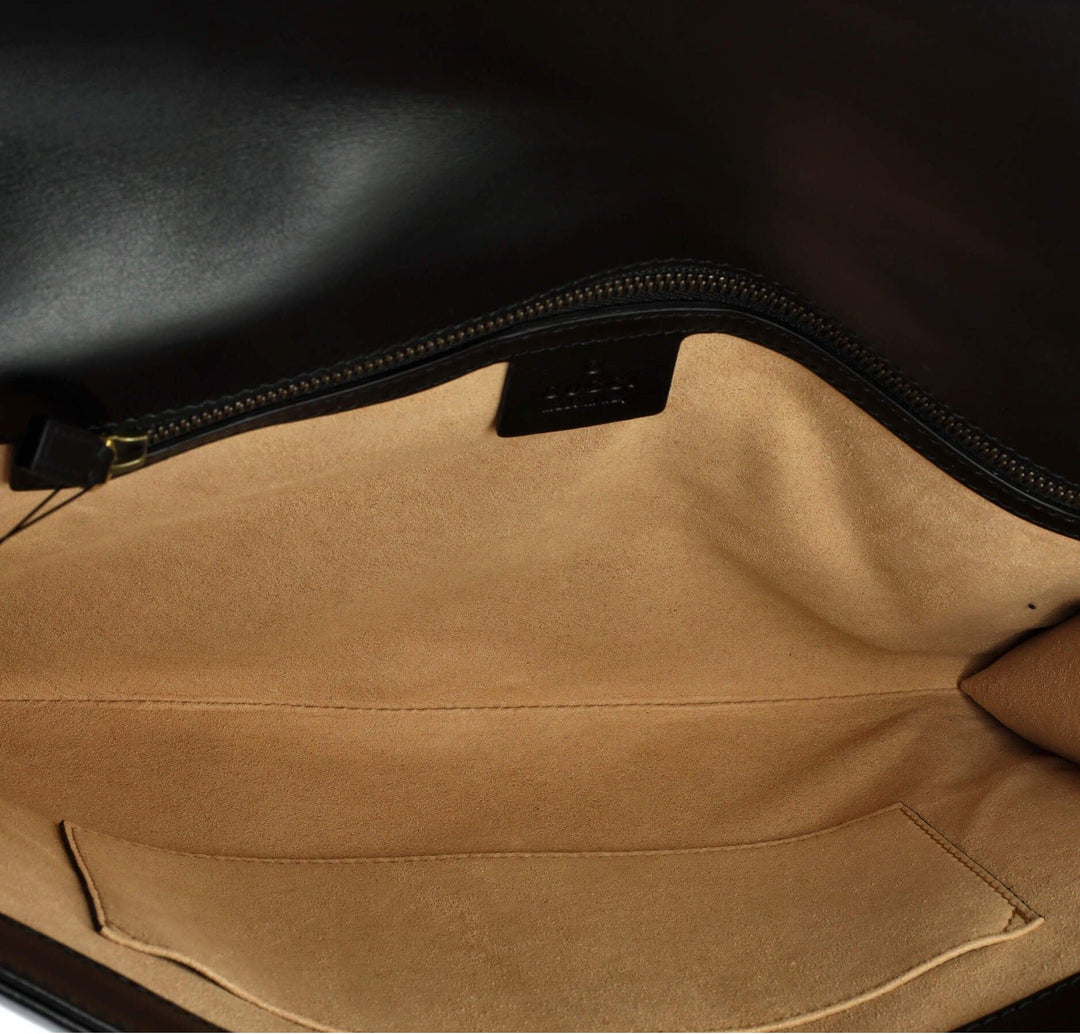 Gucci Calfskin Matelasse GG Marmont Clutch Black