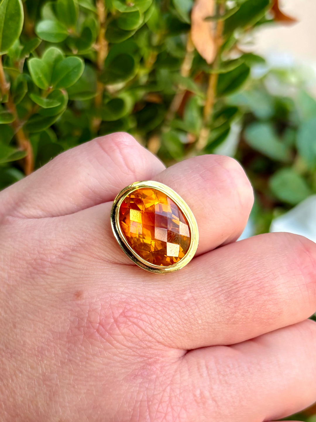 14kt Gold Citrine .06ct Diamond Ring
