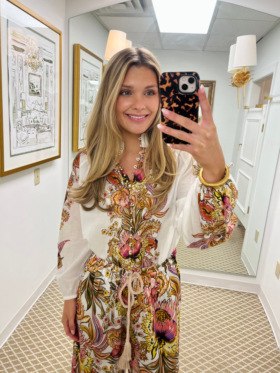 Scallop Billow Sleeve Blouse | Bel Fiore Trellis