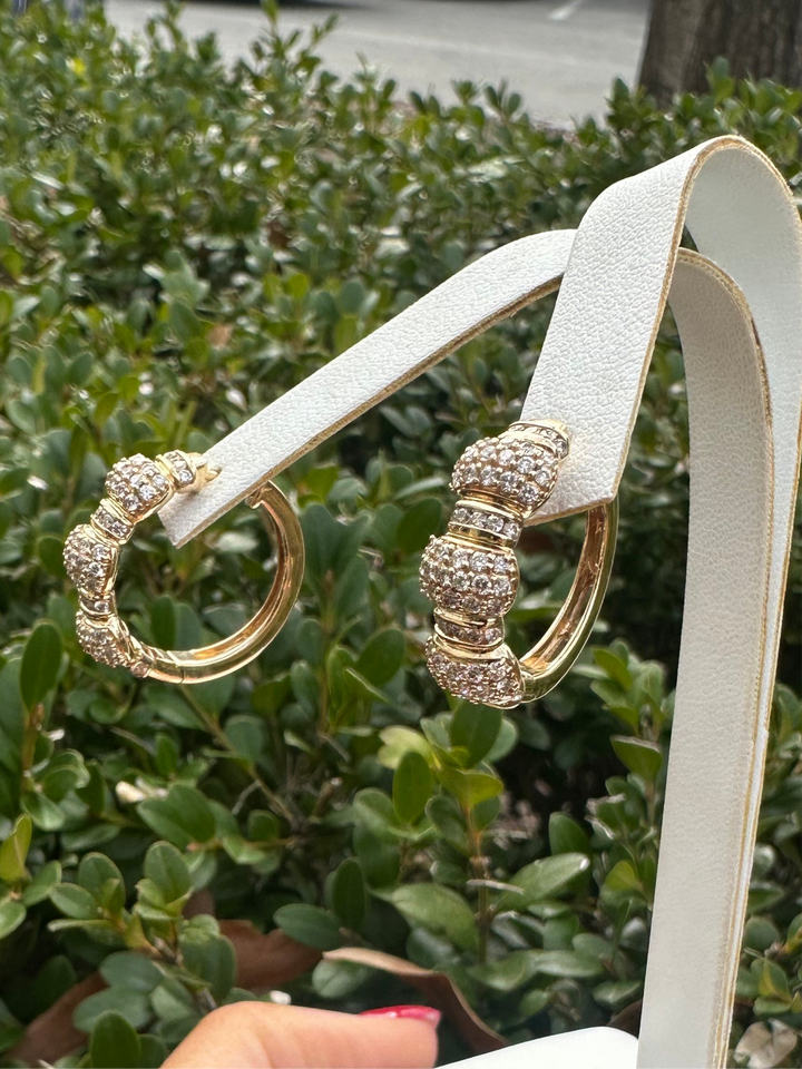1.5ct Yellow Gold Diamond Hoop