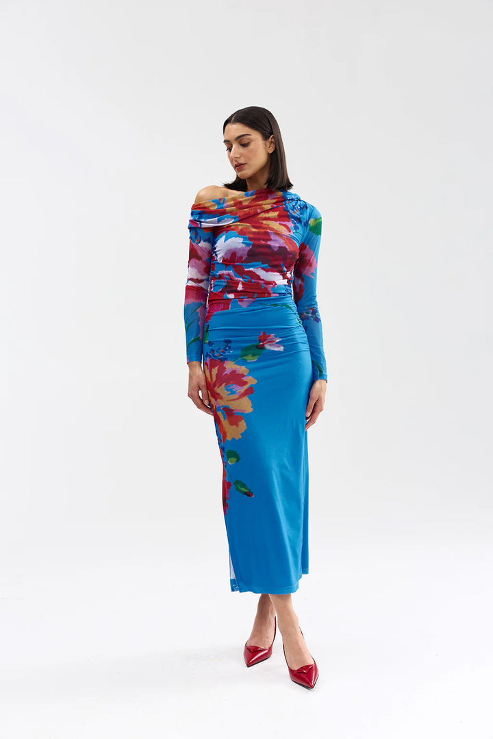 Sophie Mesh Dress | Luminous Papaya
