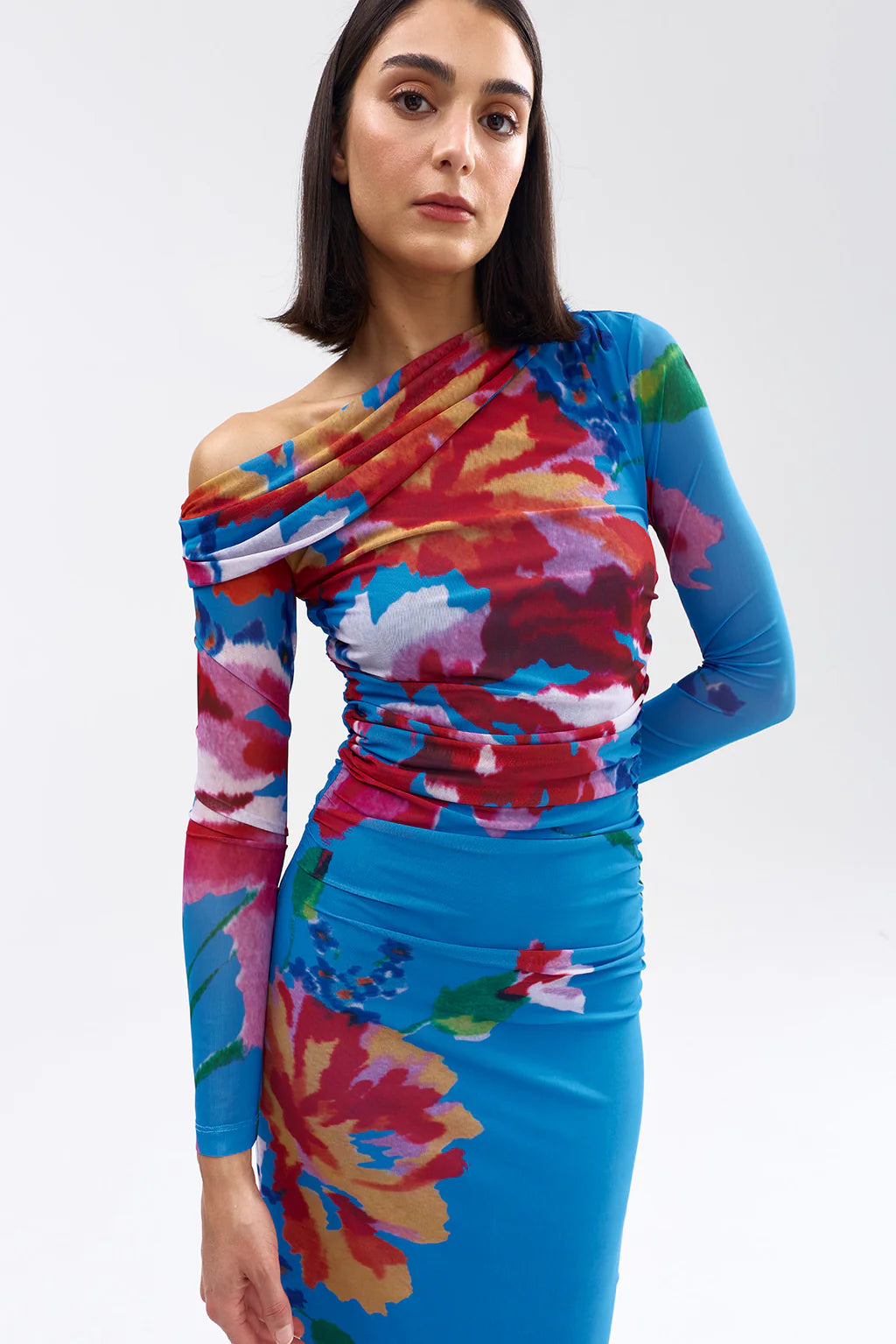 Sophie Mesh Dress | Luminous Papaya