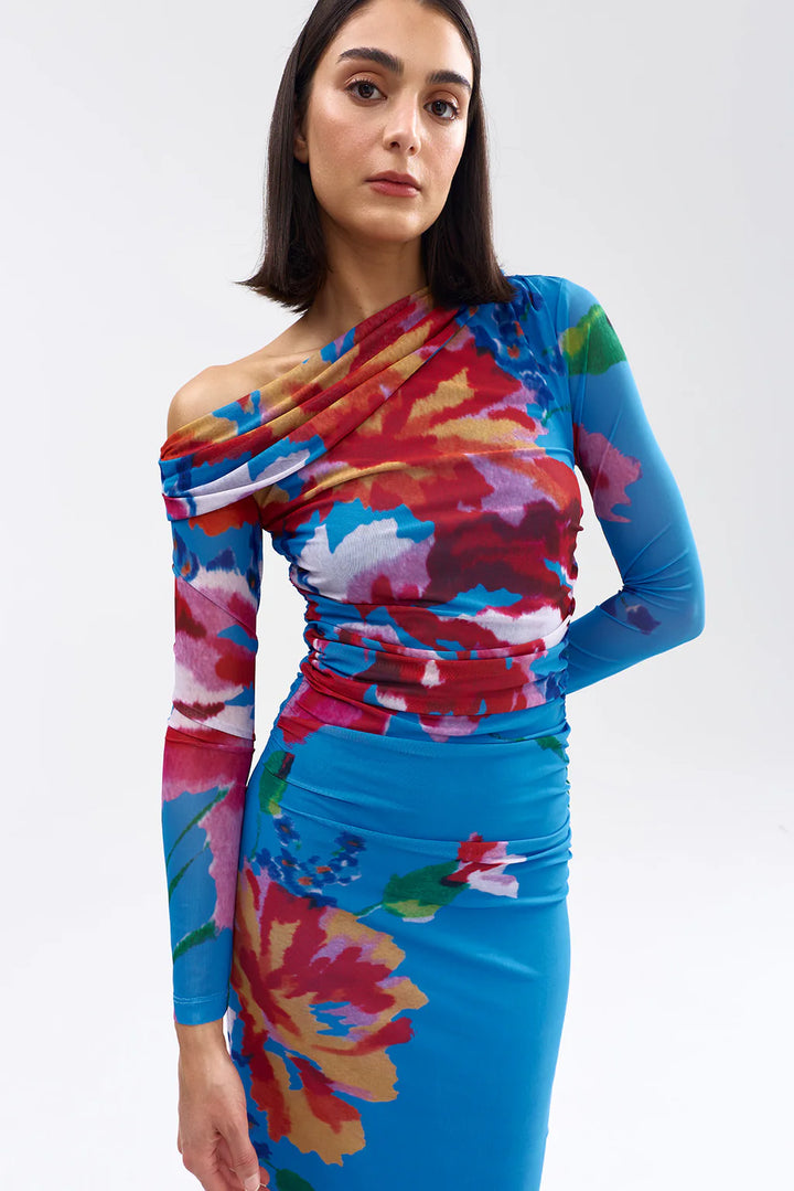 Sophie Mesh Dress | Luminous Papaya