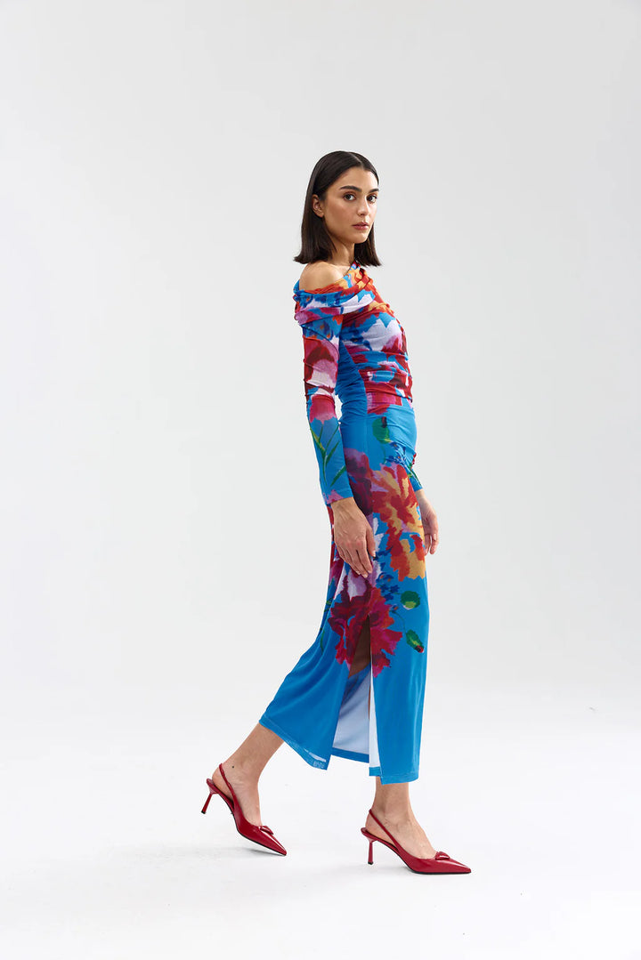Sophie Mesh Dress | Luminous Papaya