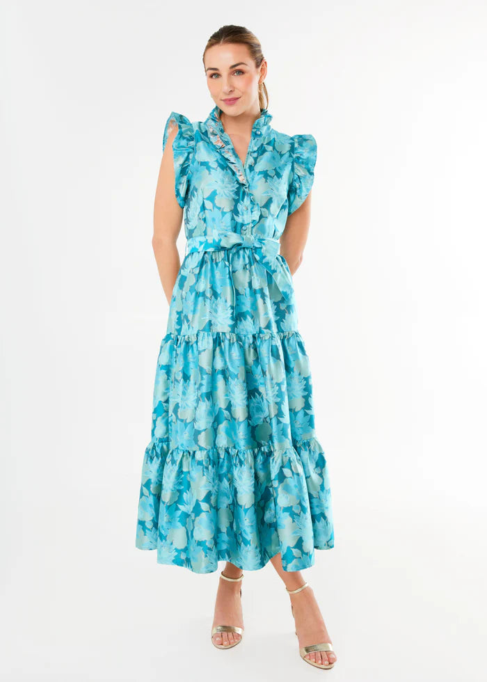 Sleeveless Sadie Maxi Dress | Aqua Floral