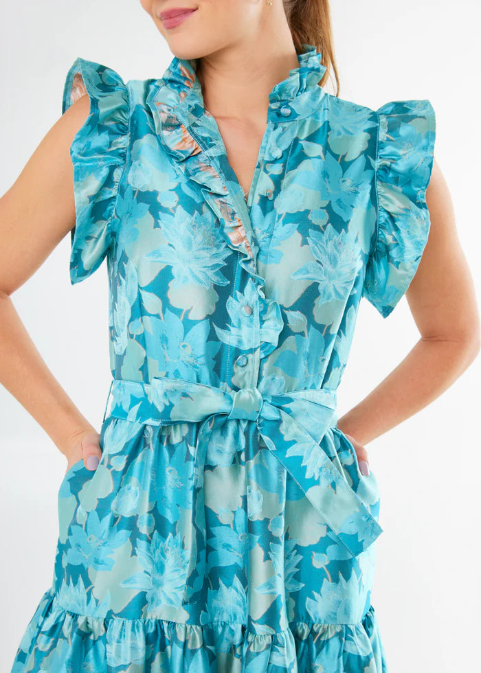 Sleeveless Sadie Maxi Dress | Aqua Floral