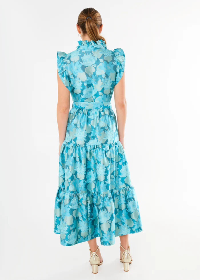 Sleeveless Sadie Maxi Dress | Aqua Floral