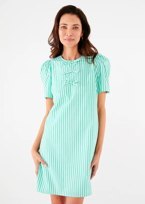 Marty Dress | Turquoise Stripe