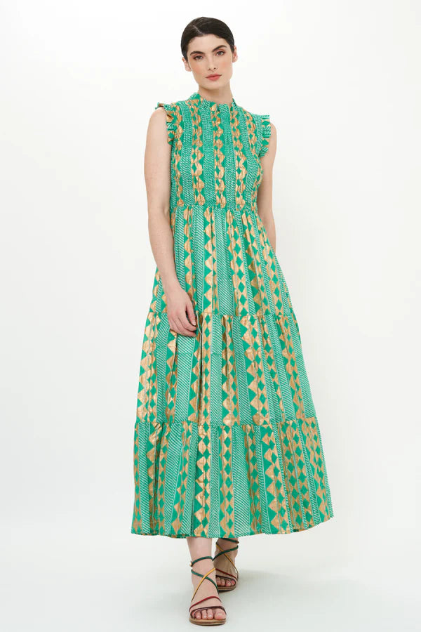 Sleeveless Smocked Maxi | Ascot Teal