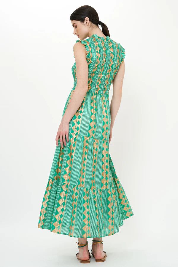 Sleeveless Smocked Maxi | Ascot Teal