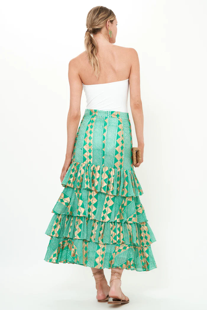Ruffle Maxi Skirt | Ascot Teal