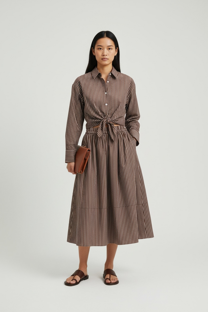 Augusta Top | Cinnamon Stripe