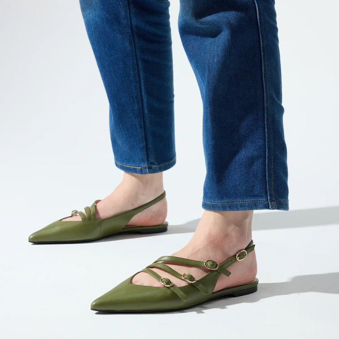 Ava Slingback Flat | Olive