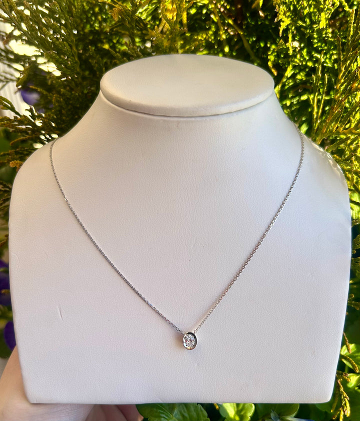 14K W/G 0.22 Dia Necklace