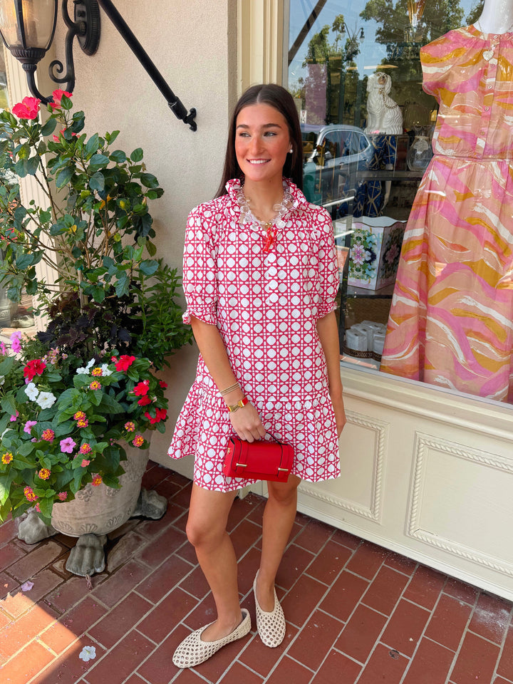 Clare Basket Dress | Red