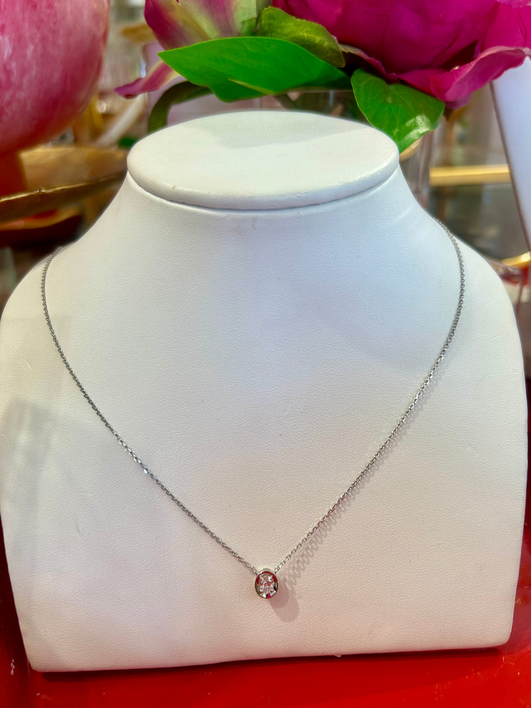 14K W/G 0.22 Dia Necklace