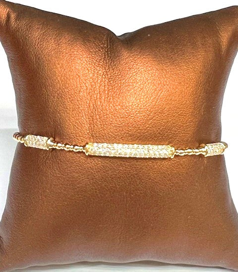Diamond Flex Bangle 14kt with 3 Sections of .69 Diamonds