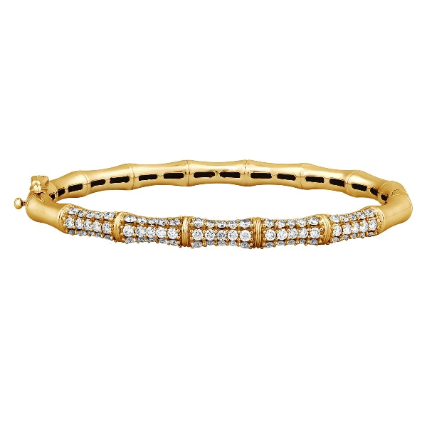14kt Yellow Gold Bamboo 1.75ct Diamond Bangle B6187Y