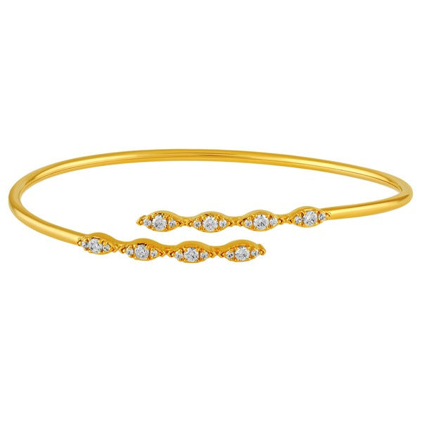 14kt Yellow Gold .50ct Diamond Cuff Bangle