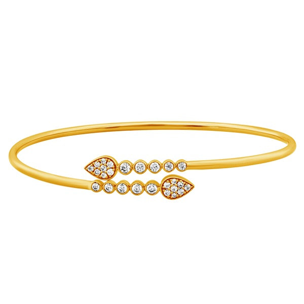 14kt Yellow Gold .50ct Diamond Cuff Bangle