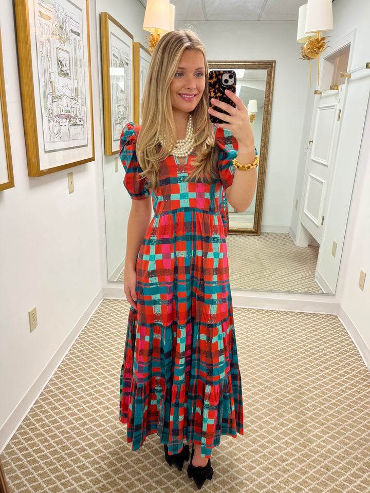 Margot Dress | Poinsettia Tartan