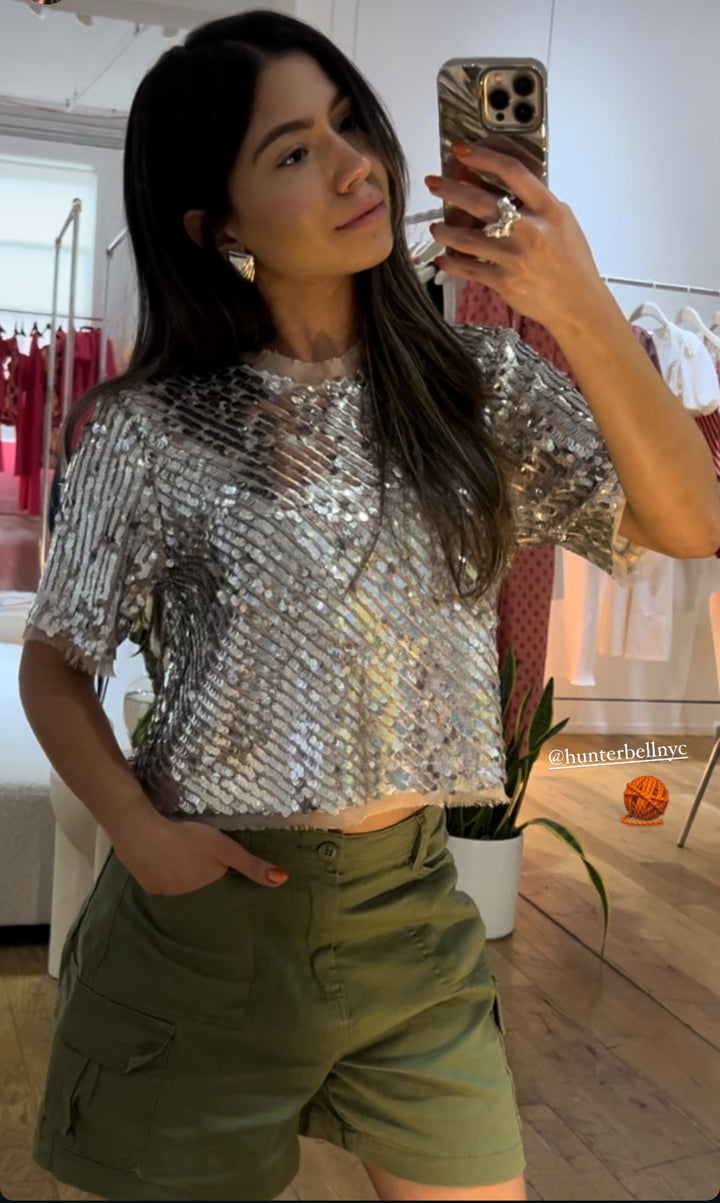 Pixie Top | Rose Sequin