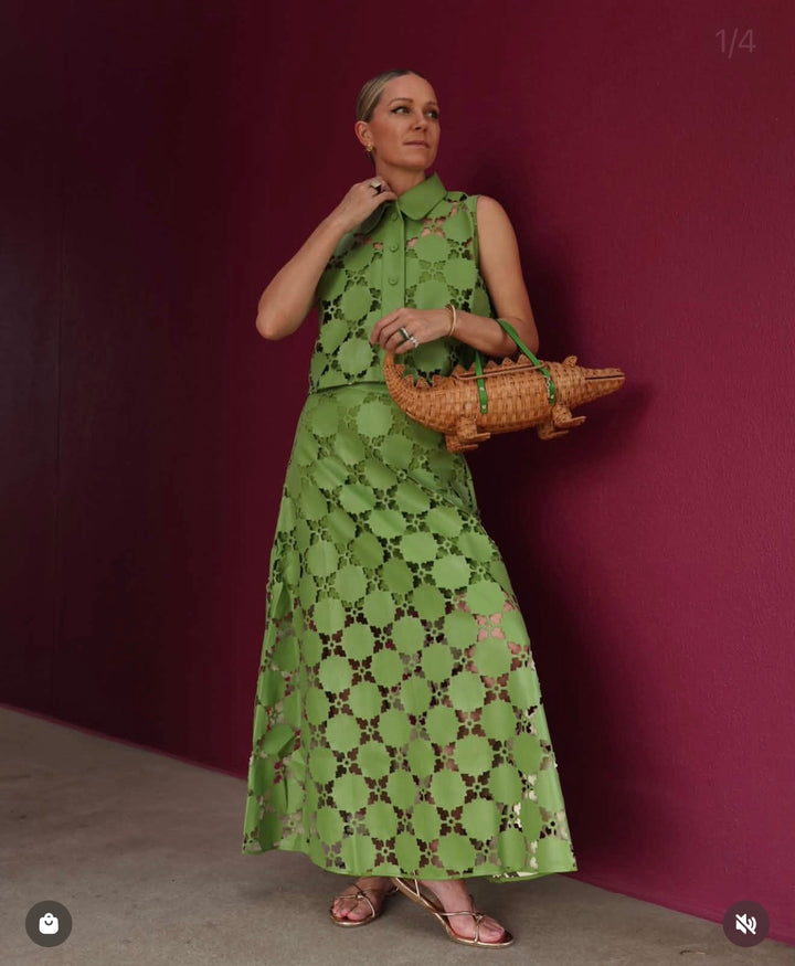 Elizabeth Skirt | Laser Cut Green