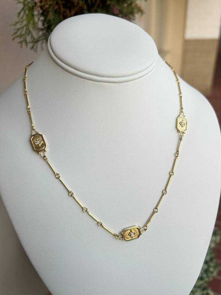 14kt Gold & Diamond Necklace N15074D-18