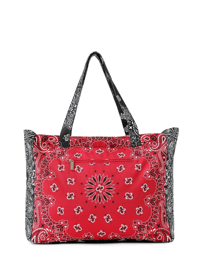 Bailey Bandana Tote | Red/Black