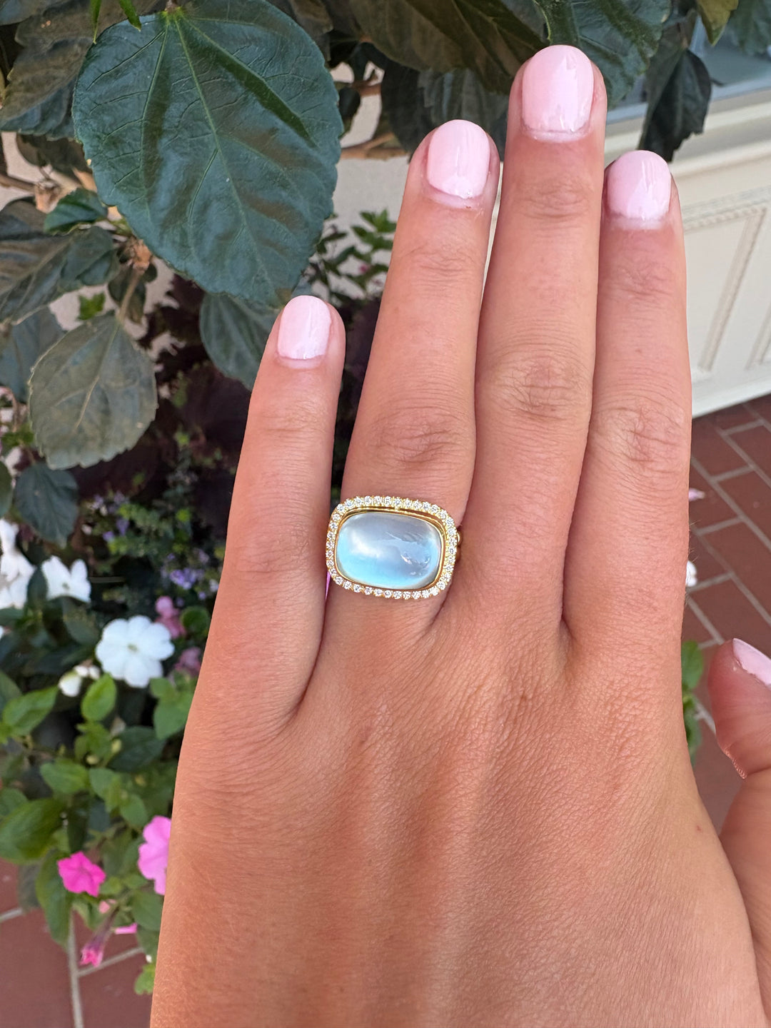 14kt Blue Topaz & .16ct Diamond Ring R17578DMS