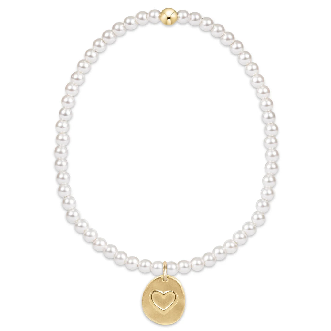 Classic Pearl Bead Bracelet with Charm | +Sizes