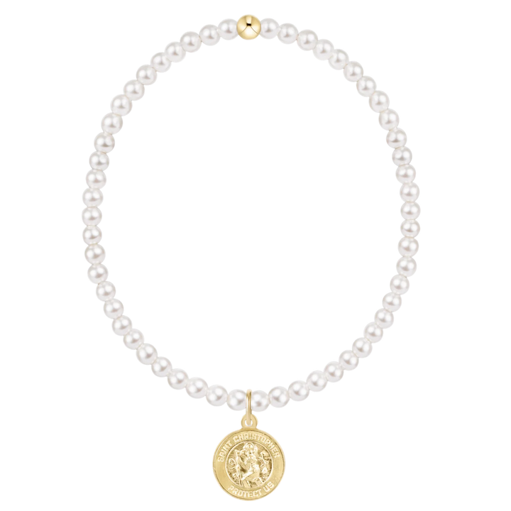 Classic Bead Bracelet - Protection Gold Disc | +Sizes
