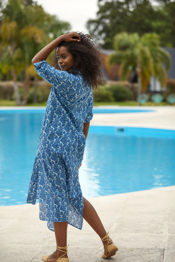 Diwali Maxi Dress | Panaji Blue