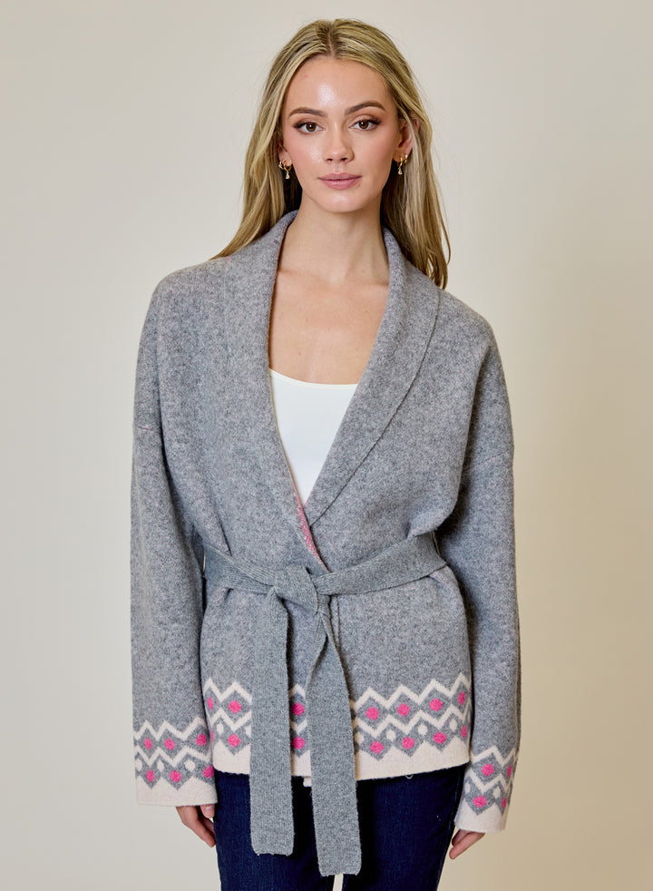 Long Sleeve Jacquard Tie Cardigan | Airstream