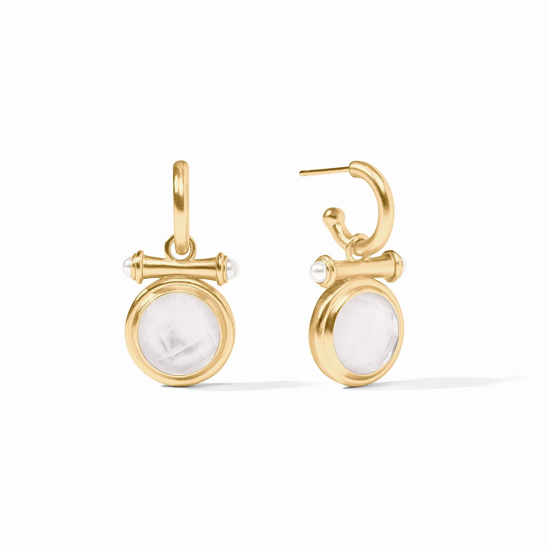 Bamboo Hoop and Charm Earring