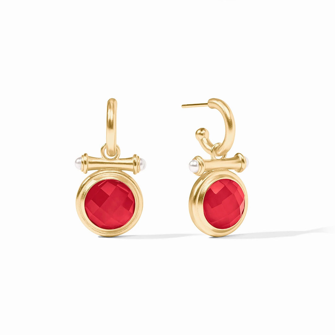 Bamboo Hoop and Charm Earring
