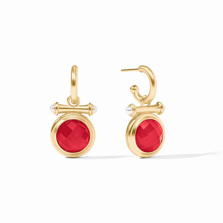 Bamboo Hoop and Charm Earring