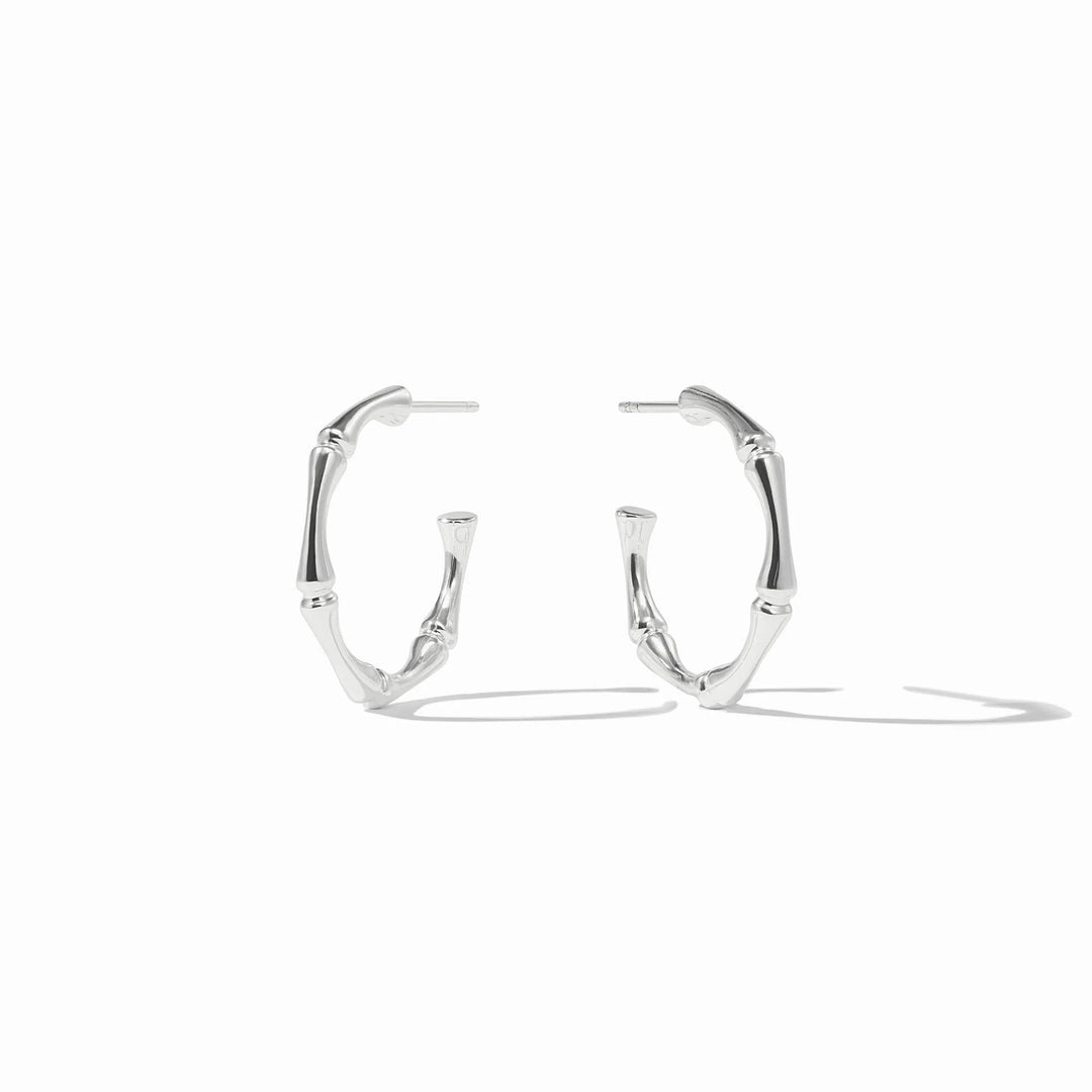 Silver Bamboo Hoop Earrings | + Sizes